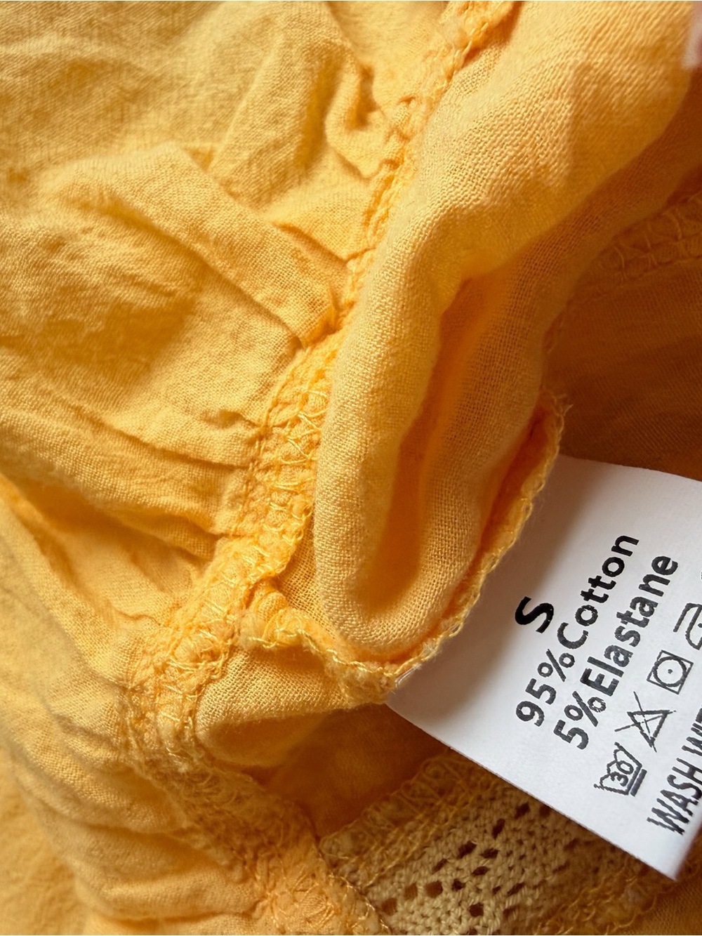 Women's Yellow Ruffle Hem Button-Front Top - Picture 3 of 3